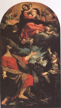 Annibale Carracci The VIrgin Appearing to ST Luke and ST Catherine (mk05) Norge oil painting art